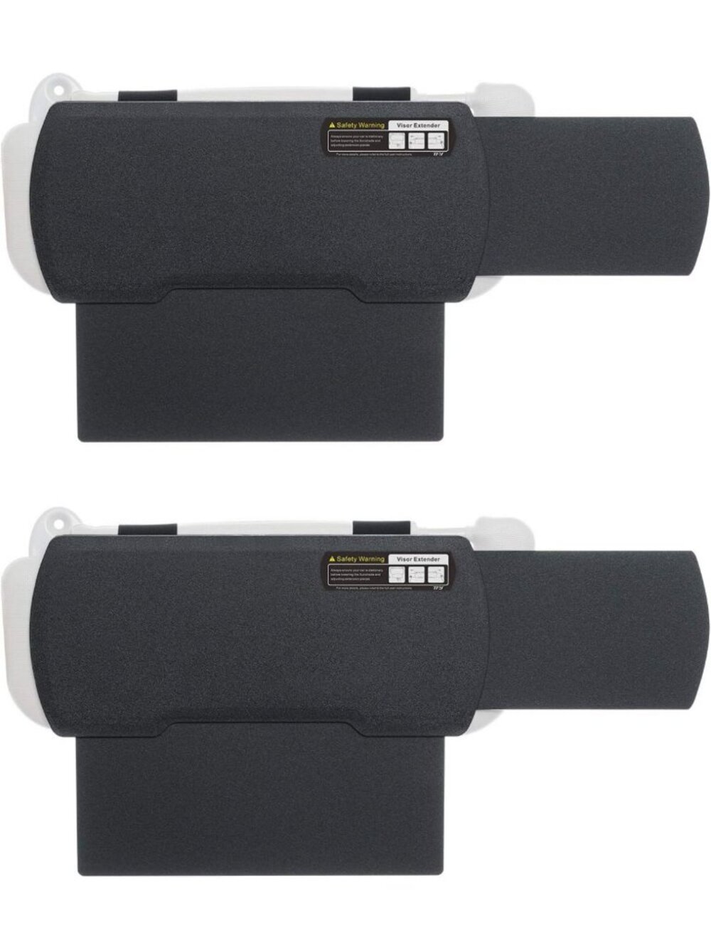 TFY Anti-Glare Sun Visor Extender Sunshade UV Blocker Black 2 pcs